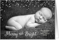 Photo Customized Christmas Card Silver Dots Frame card