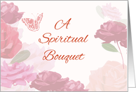 Spiritual Bouquet Thinking of You Religious Roses Butterfly Flowers card