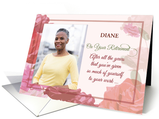 Custom Photo Retirement Congratulations Roses Flowers card (1414808)