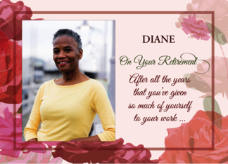 Custom Photo Retirement Congratulations Roses Flowers