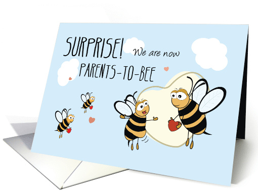 New Baby Pregnancy Expecting Announcement 3rd Baby Bee card (1415470)