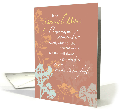 Boss Day Wild Flower Silhouettes on Brown card (1415480)