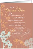 Boss Day Brown Wildflowers Silhouette Appreciation From Group card