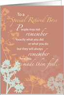 Retired Boss Boss Day Brown Wildflowers Silhouette Appreciation card