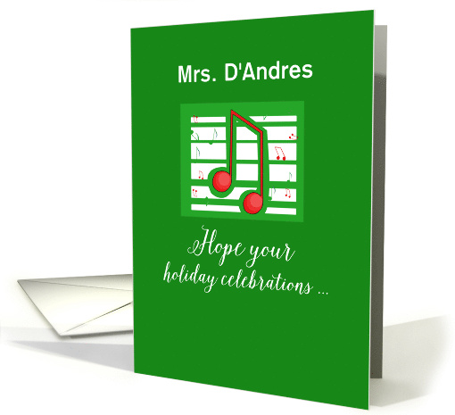 Music Teacher Customizable Personalize Name Christmas... (1415578)