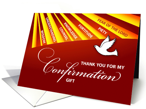 Thank You Confirmation Gift Gold and Red Rays card (1415852)