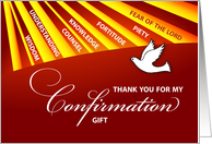 Thank You Confirmation Gift Gold and Red Rays card