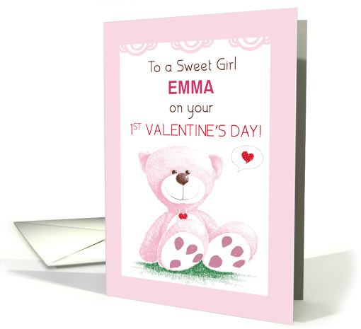 Girl Customizable Personalize Name 1st Valentines Day... (1416930)