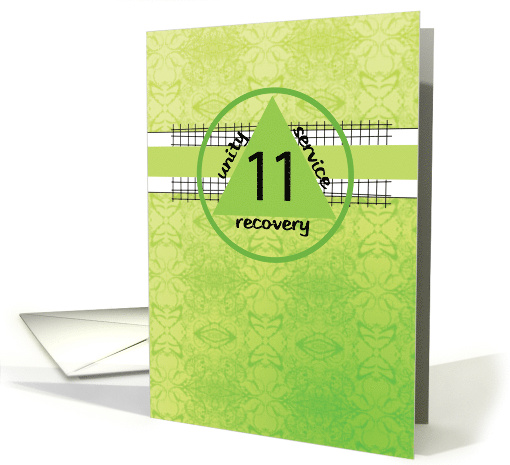 Eleventh Year Peace Happiness 12 Step Recovery Anniversary Symbol card