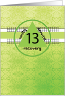 Thirteenth Year Peace Happiness 12 Step Recovery Anniversary Symbol card