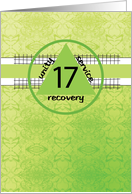 Seventeenth Year Peace Happiness 12 Step Recovery Anniversary Symbol card