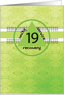 19th Nineteenth Year Peace Happiness 12 Step Recovery Anniversary card