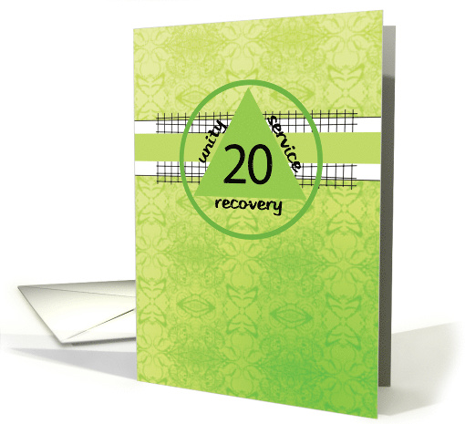 Twentieth 20th Year Peace Happiness 12 Step Recovery Anniversary card
