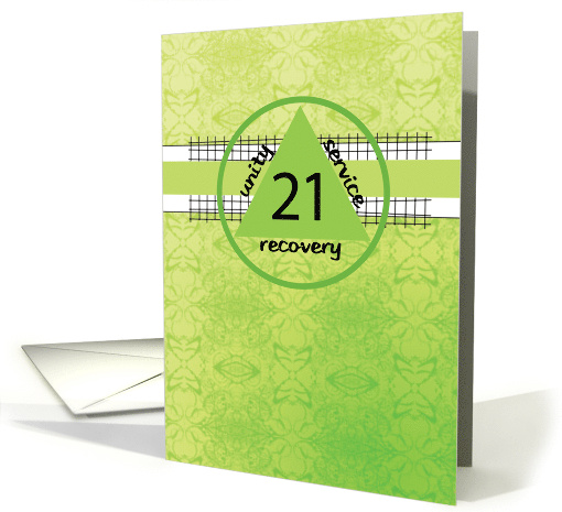 21st Year Peace Happiness 12 Step Recovery Anniversary Symbol card