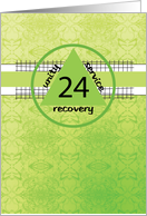 24th Twenty fourth Year Peace Happiness 12 Step Recovery Anniversary card