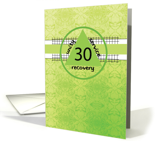 Thirtieth 30th Year Peace Happiness 12 Step Recovery Anniversary card