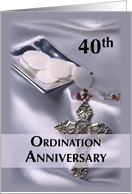 Invitation 40th Ordination Anniversary Hosts and Cross card