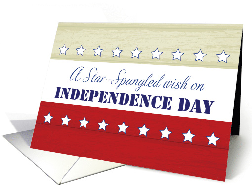 Independence Day Fourth of July Star Spangled Wish Red White Blue card