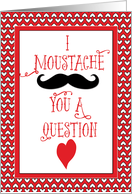 Mustache Valentines Day Red Hearts card