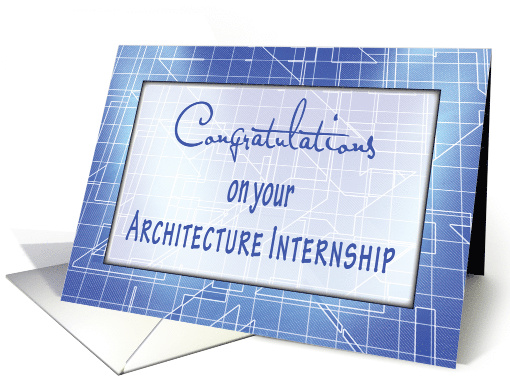 Architectural Internship Congratulations with Blueprints... (1422926)