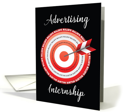 Advertising Internship Congratulations Bullseye Red and Black card