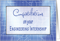 Engineering Internship Congratulations with Blueprints for Success card