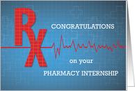 Pharmacy Internship Congratulations Red RX on Blue card