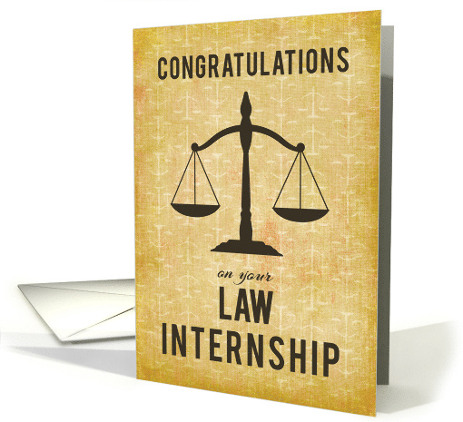Law Internship Congratulations Scale of Justice card (1423206)