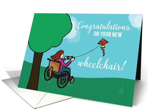 New Wheelchair Congratulations Girl Kite card (1423974)