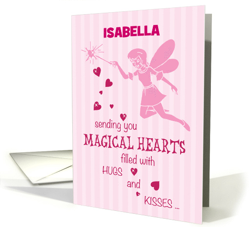 Custom Personalize Name Birthday Girl Magical Fairy Pink Isabella card