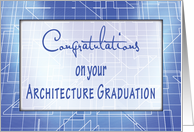 Architecture Graduation Congratulations with Blueprints for Success card