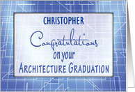 Personalize Name Architecture Graduation Congratulations Blueprints card