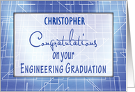 Personalize Name Engineering Graduation Congratulations Blueprints card