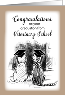 Congratulations on Veterinary School Graduation Dog and Cat card