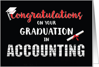 Accounting Graduation Congratulations Bold Words in Black Red White card
