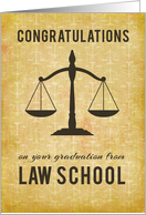 Law School Graduation Congratulations Scale of Justice card