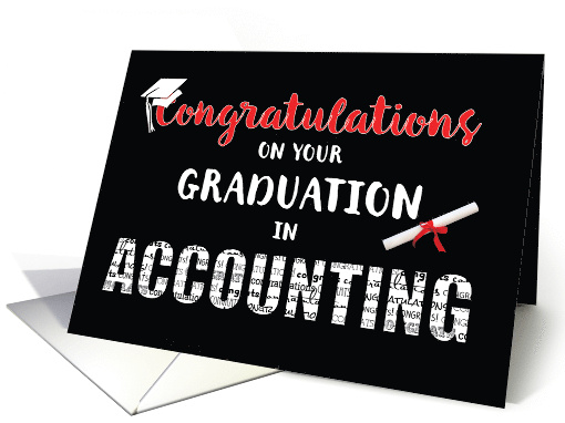 From Both of Us Accounting Graduation Congratulations Bold Words card