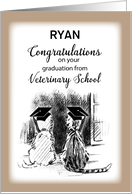 Personalize Name Congratulations on Veterinary Graduation Dog Cat card
