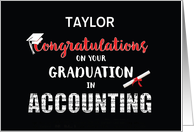 Personalize Name Accounting Graduation Congratulations Taylor card