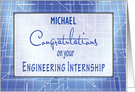 Customizable Name Engineering Internship Congratulations card