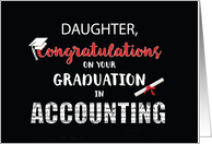 Daughter Accounting Graduation Congratulations Black Red White card