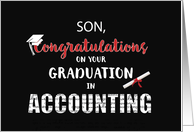 Son Accounting Graduation Congratulations Black Red White card