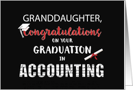 Granddaughter Accounting Graduation Congratulations Black White card