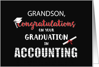 Grandson Accounting Graduation Congratulations Black Red White card