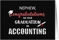 Nephew Accounting Graduation Congratulations Black RedWhite card