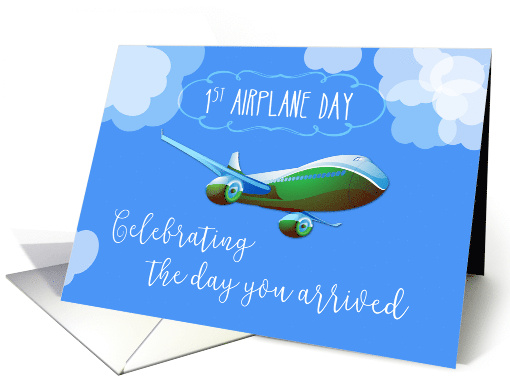 1st Airplane Adoption Day Green Airplane card (1426728)