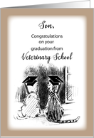 Congratulations to Son on Veterinary School Graduation Dog Cat Pets card