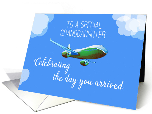 Airplane Day for Granddaughter Adoption with Green Airplane card