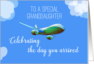 Airplane Day for Granddaughter Adoption with Green Airplane card