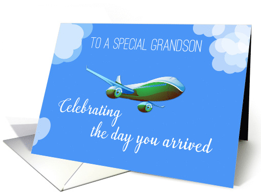 Airplane Day for GRANDSON Adoption with Green Airplane card (1427436)